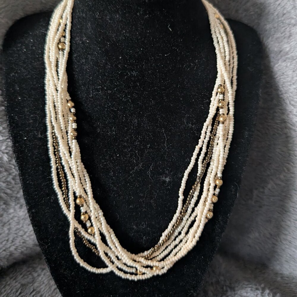 Vintage Multistrand seed bead choker  #77